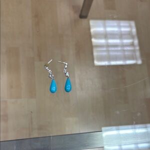Elegant Silver and Blue Teardrop Earrings